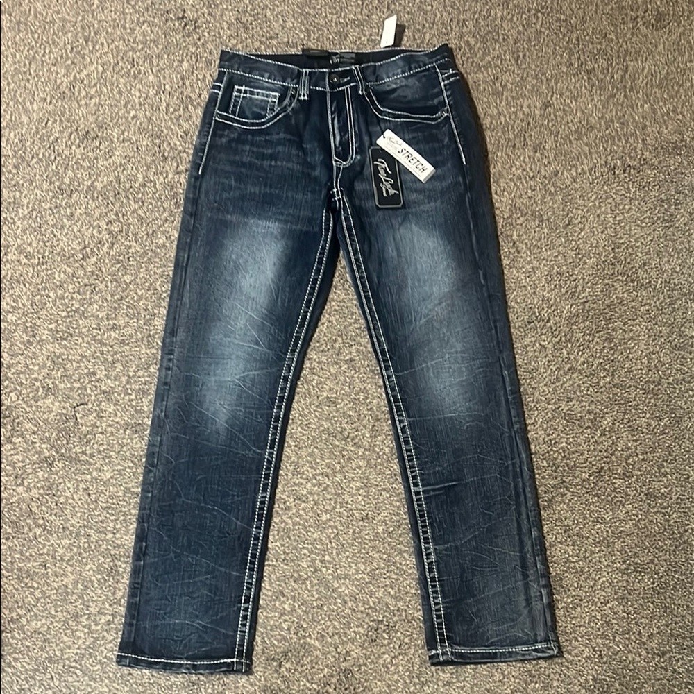 Men’s True Luck Jeans Straight-Leg with Vintage Fading